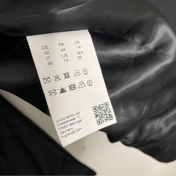 Boss Womens Wool Coat Black Studded Size 10 - Picture 9 of 9